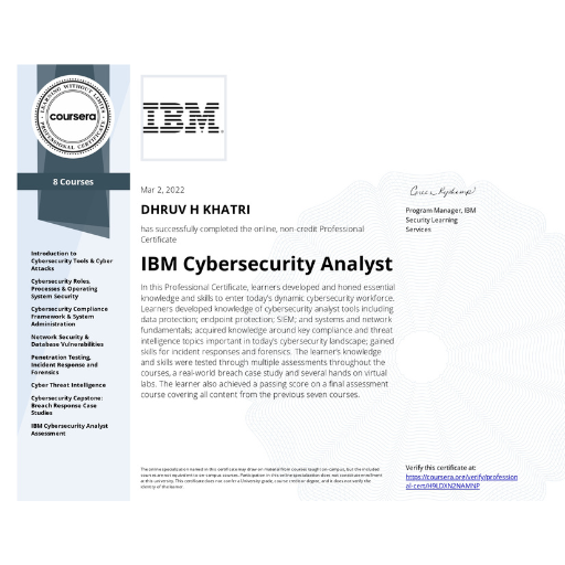 IBM Cybersecurity Analyst